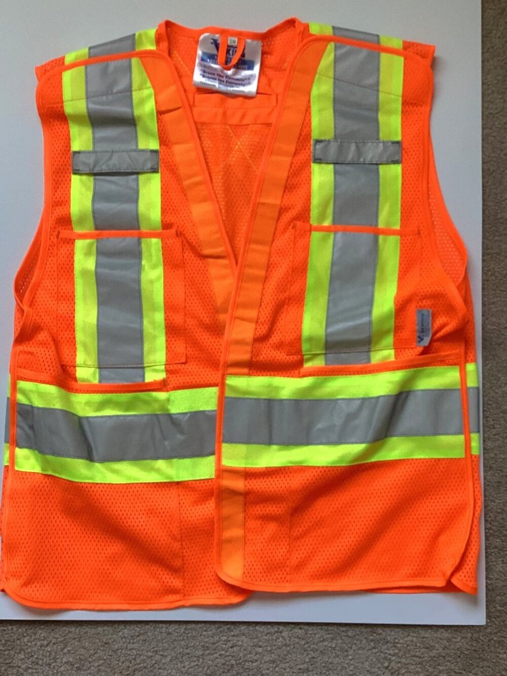 Viking Vi-Brance Orange Work Vest Reflective Material Class 2 Level 2 Size S/M
